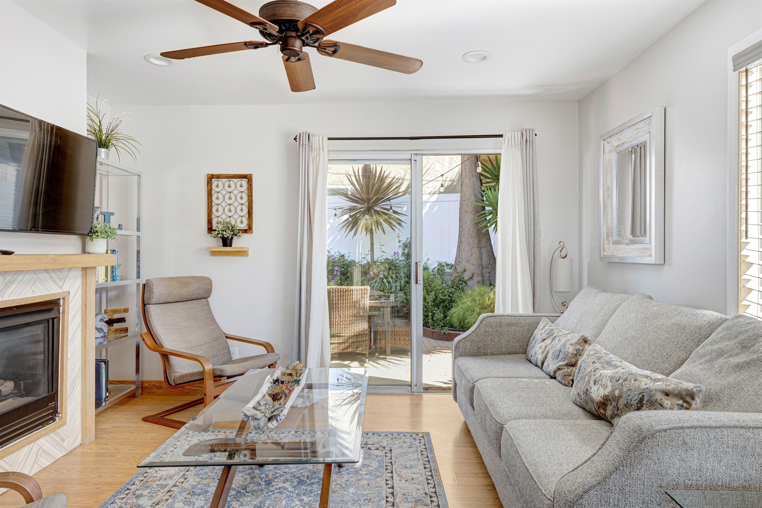 Living Room View of Private Back Patio