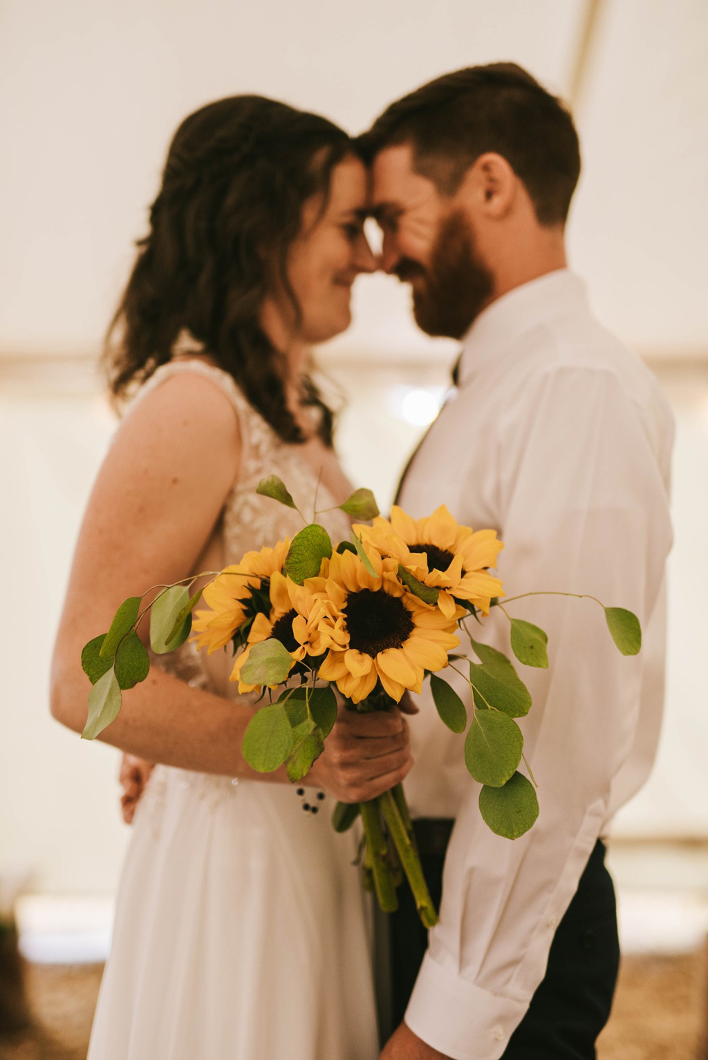 Bride with sunflowers