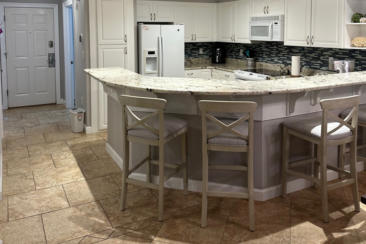 Kitchen with bar seating