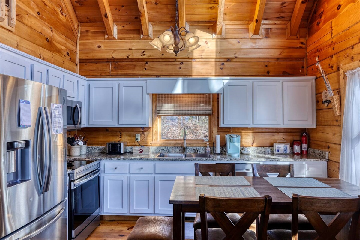 Well stocked kitchen and table