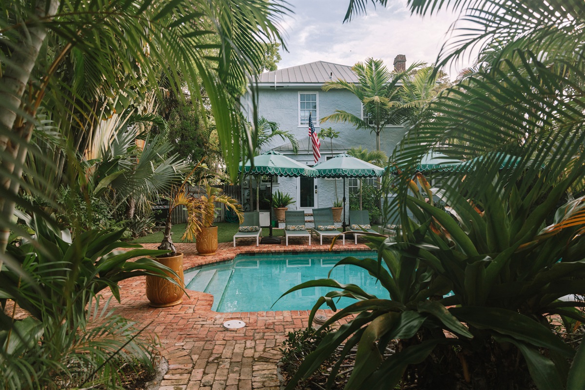 Our idyllic, sun-splashed pool (shared) is right out of a summer dream.