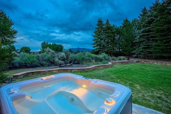 Amazing hot tub to melt your worries away....comes complete with incredible views