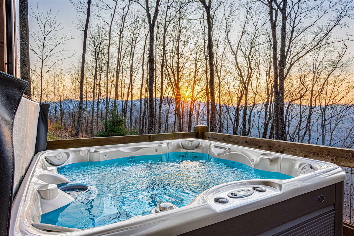 Soak in the hot tub and enjoy the views!