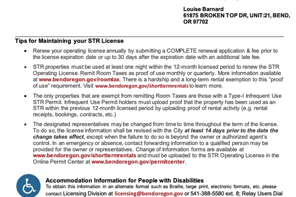 SHORT TERM RENTAL LICENSE