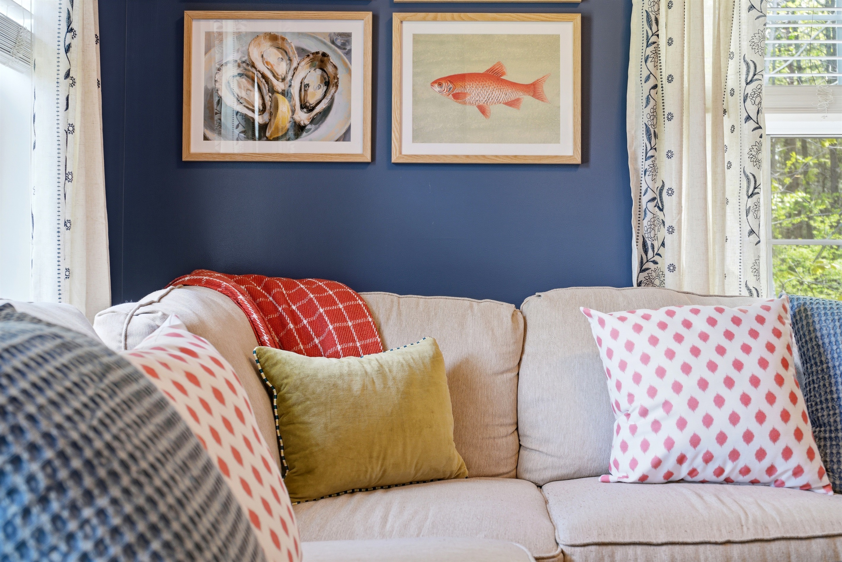 A comfortable sofa perfect for lounging, gathering, and enjoying quiet moments at home.