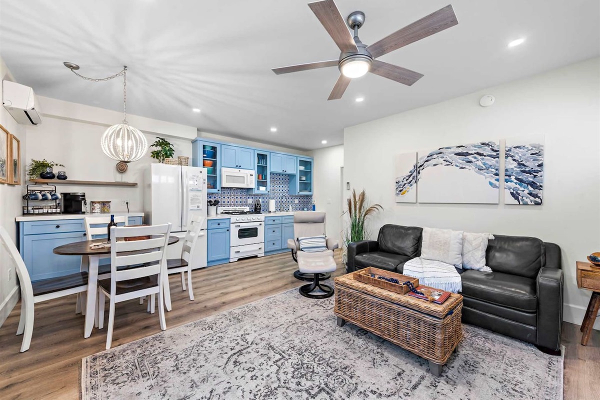 Enjoy our cozy bungalow feel and open floor plan with family and friends