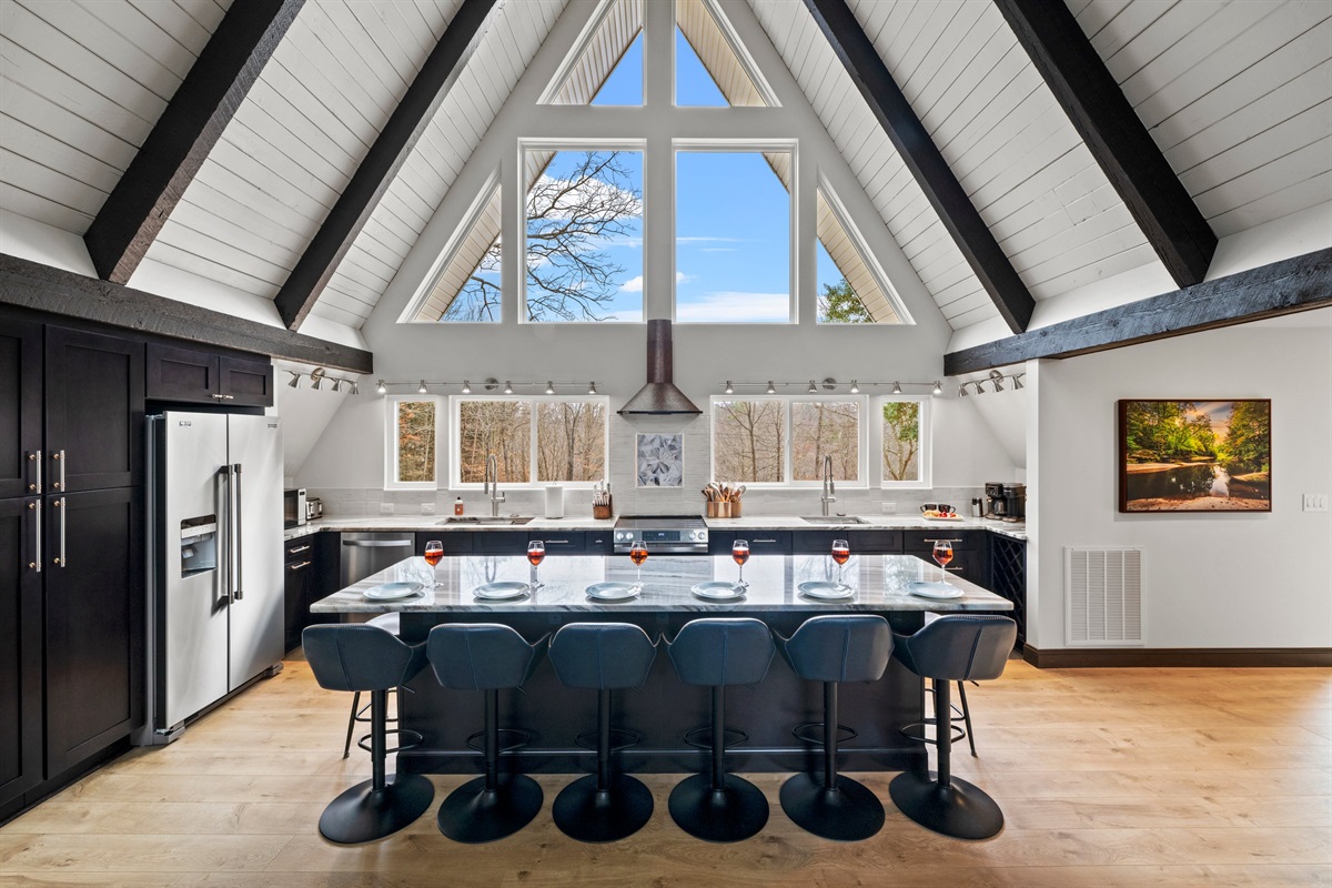 The 10-foot eat-in island is the heart of the home. 