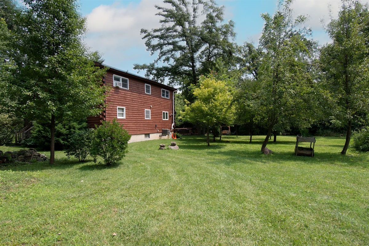 There are large areas for playing yard games and basking in the sun.