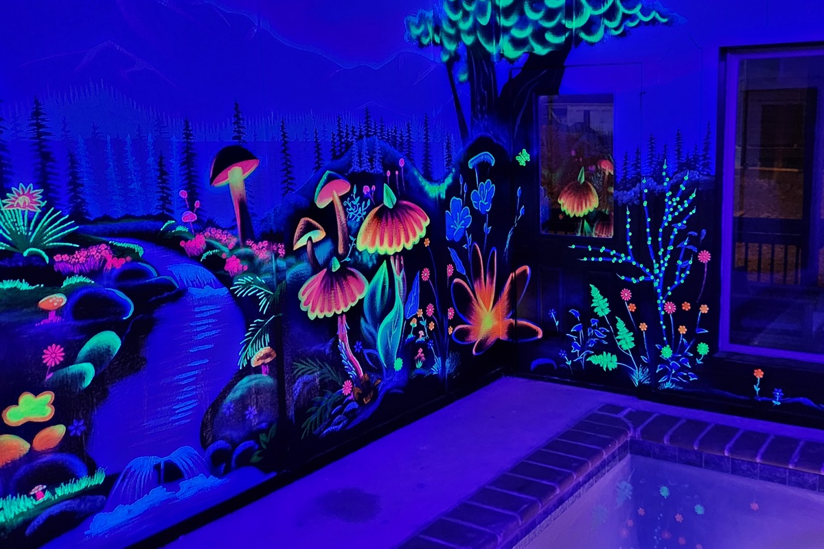 Glow in the dark pool room