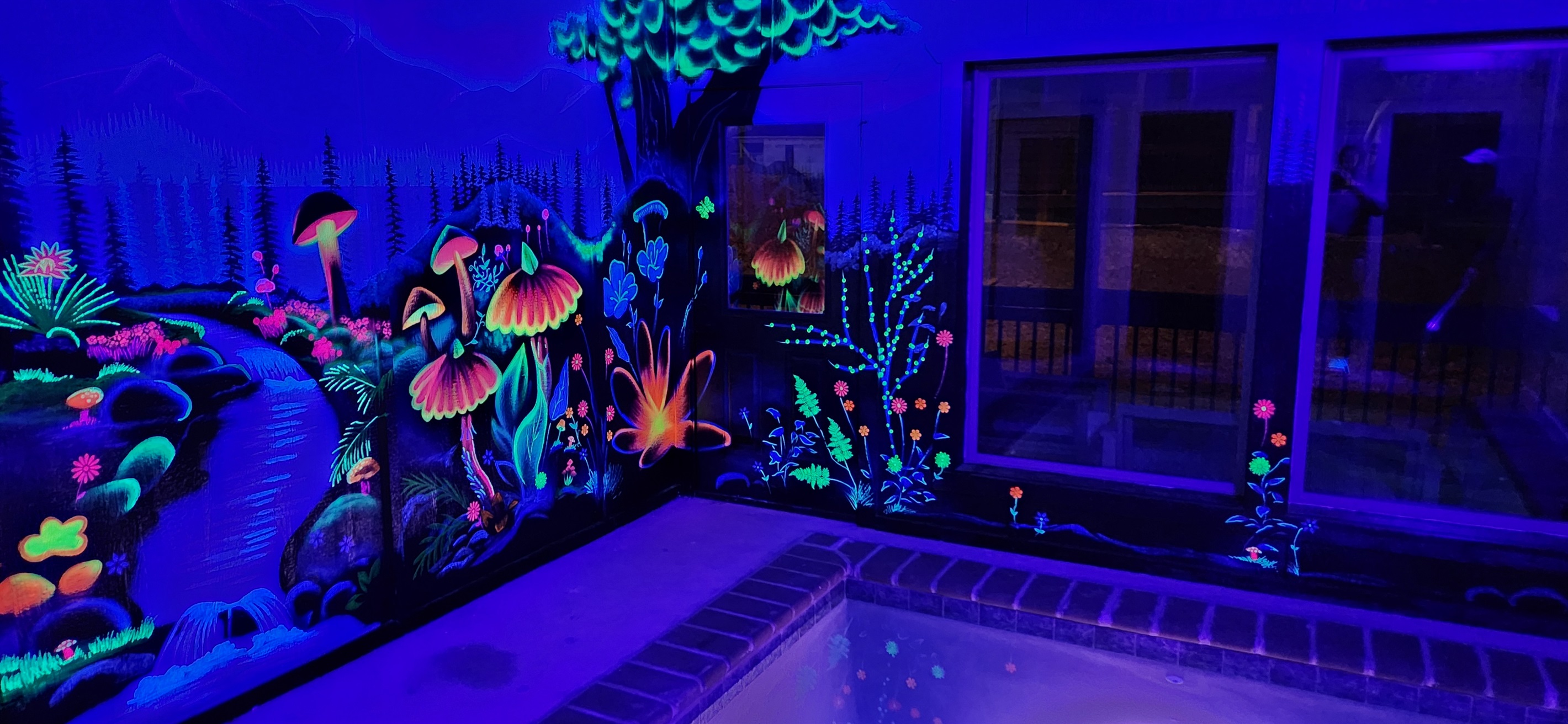 Glow in the dark pool room