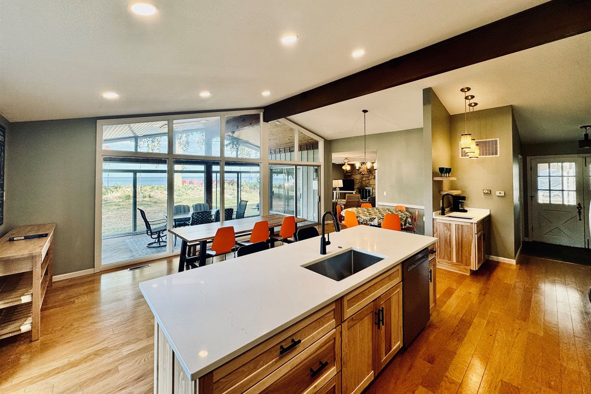 Open Kitchen with lots of seating