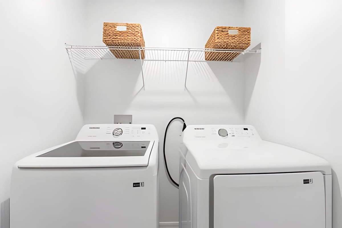 Keep your clothes fresh and ready throughout your stay with our washer and dryer. 