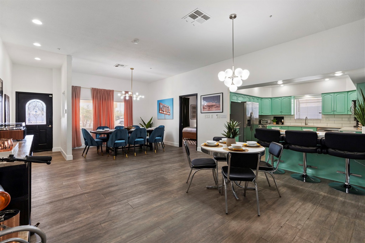 Seating for 15 in this room and additional 8 in the next room with Bike Bar to the left!