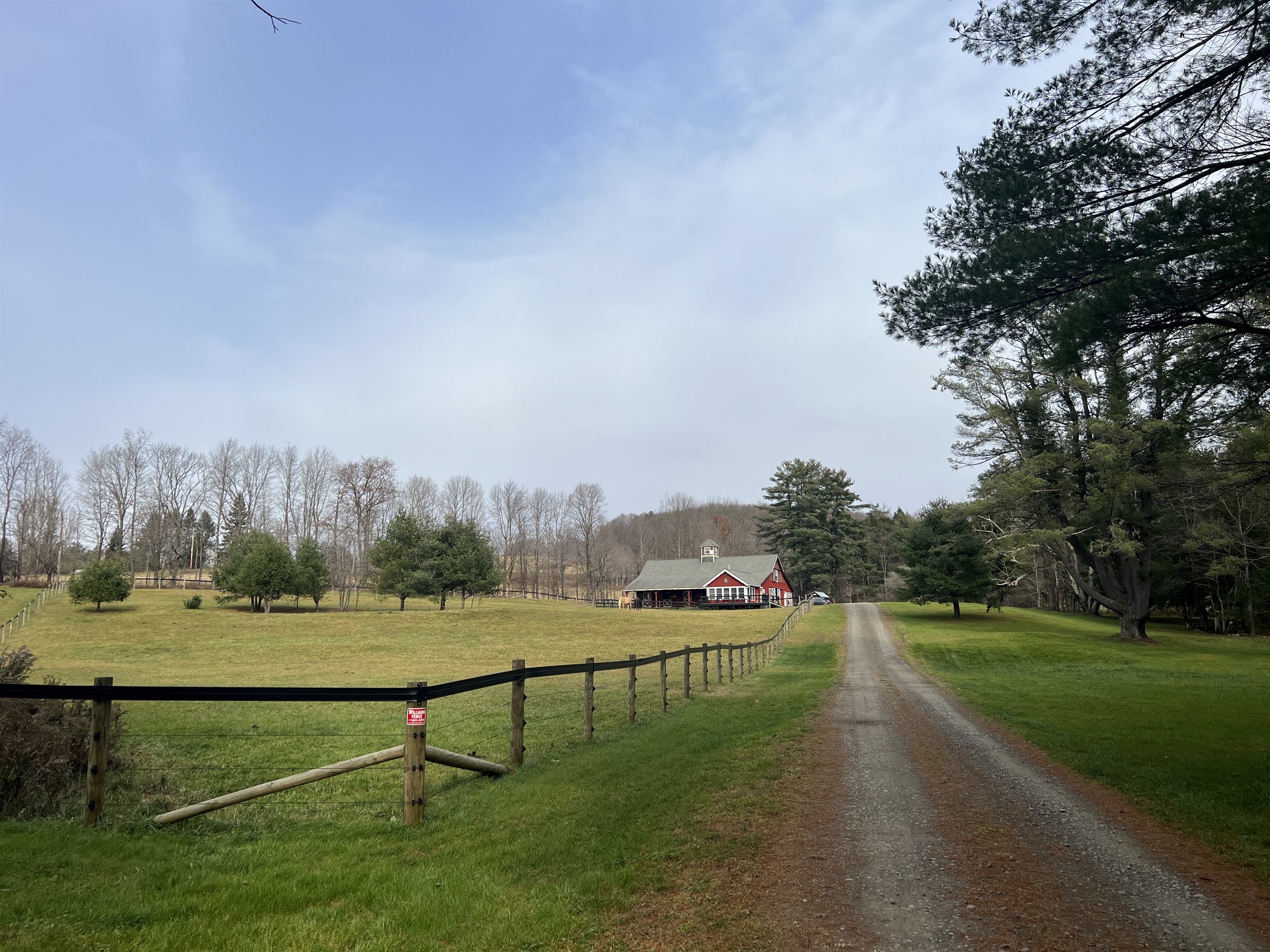 Horse Haven beautiful long driveway leading into the home.