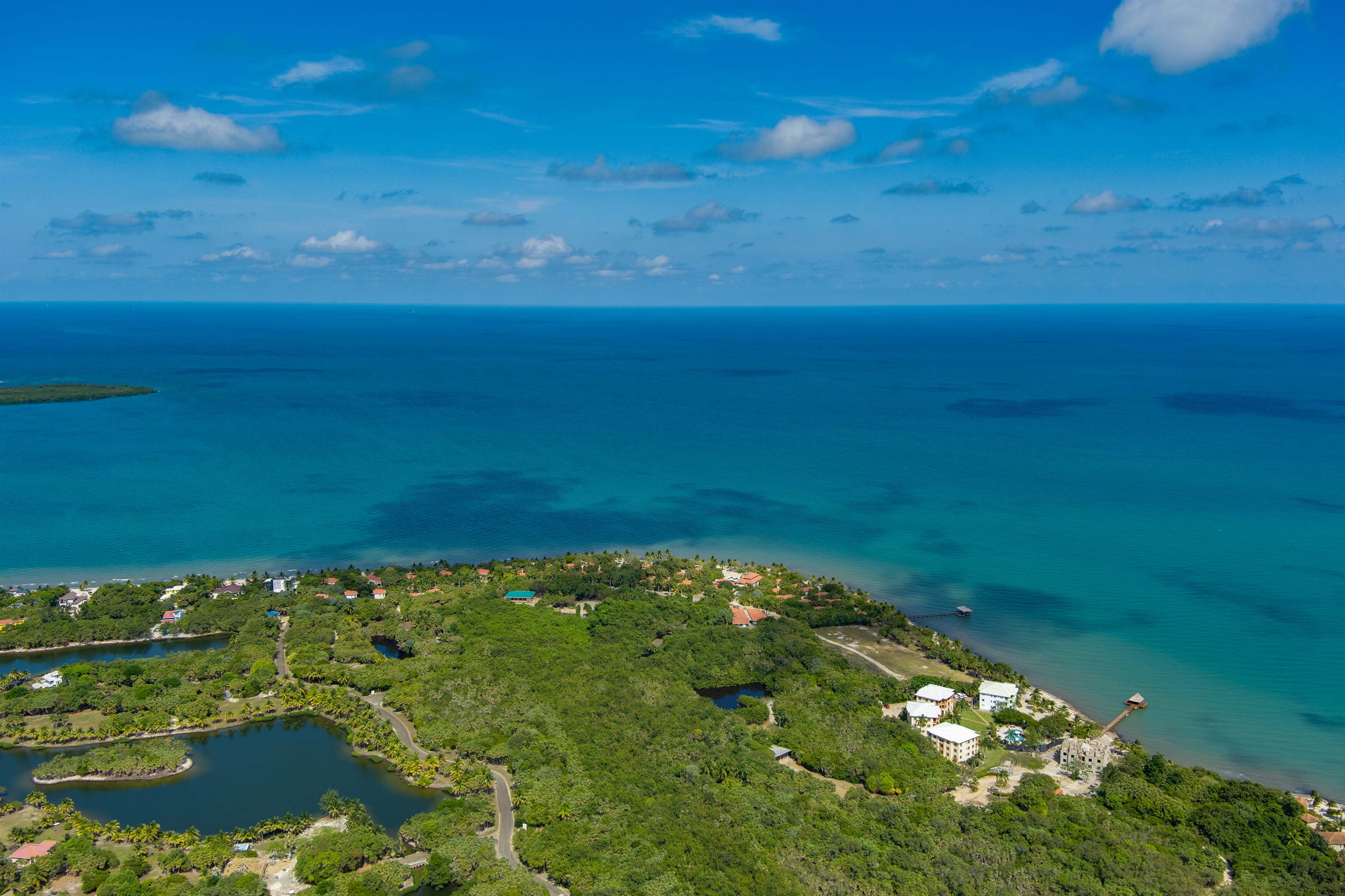 Aerial View of Placencia and Cocoplum Villas