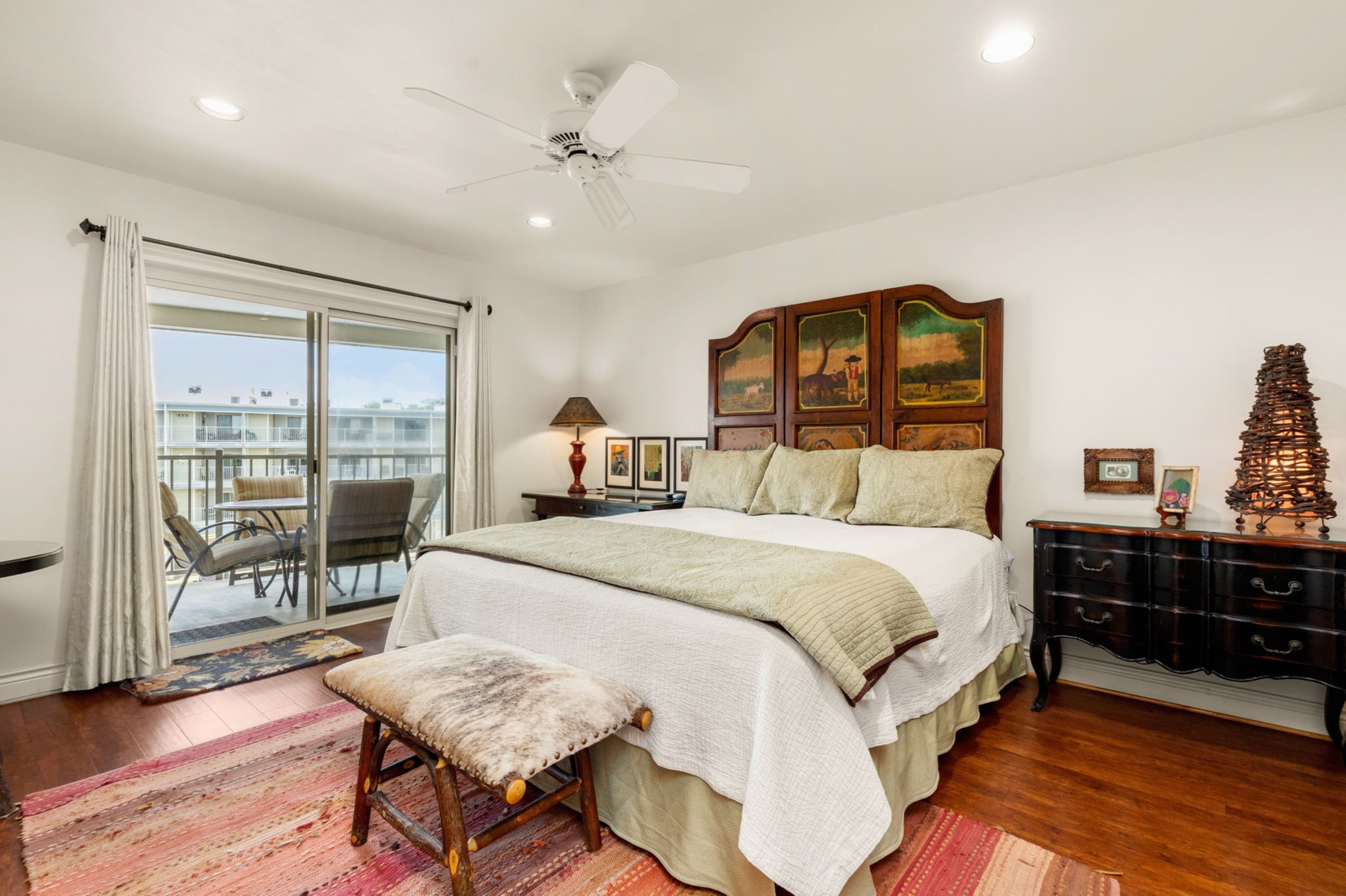 California King Bed and unique furnishings