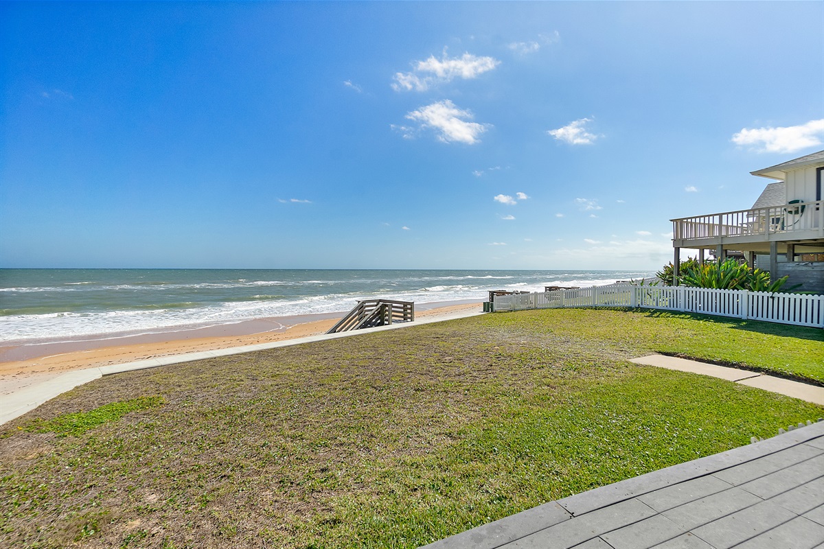 Walk straight out to the sand and sea