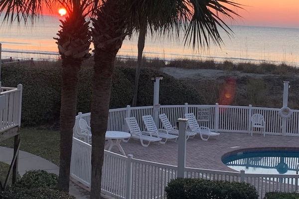 Sunrise view from porch