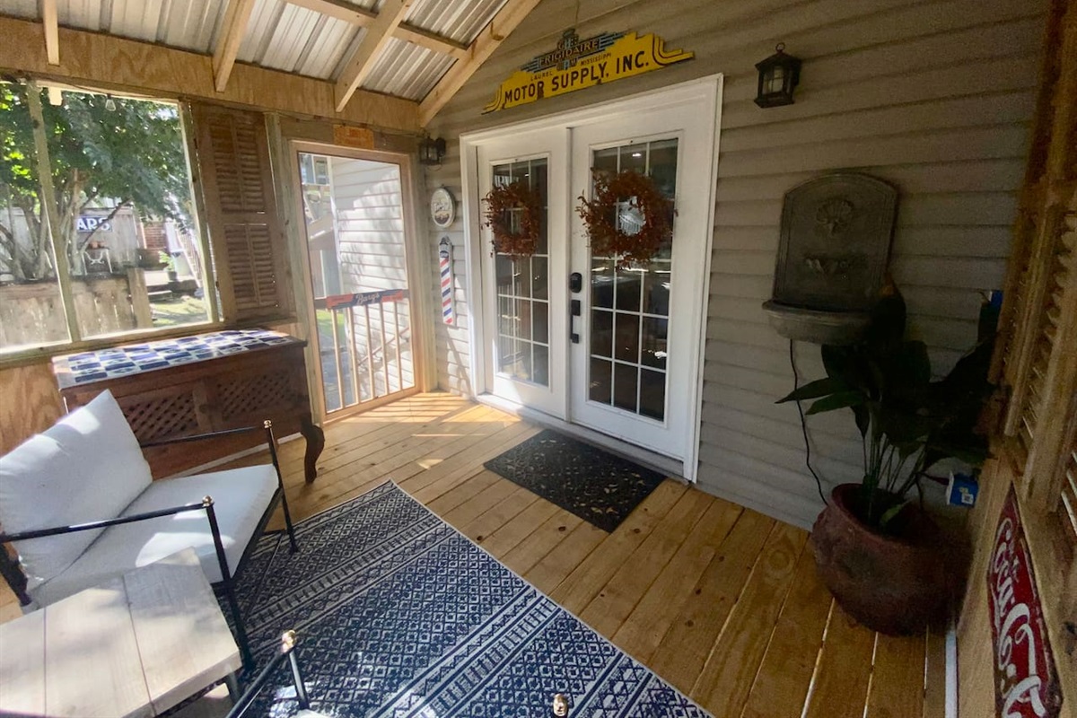 Enjoy the porch with an early morning cup of coffee or a late night glass of wine.. the perfect place to start or end the day. 