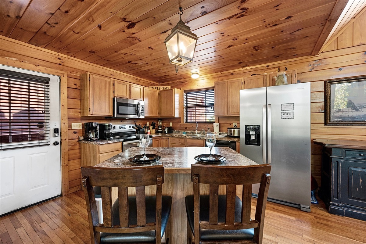 Kitchen Island, perfect for helping seat additional family members!