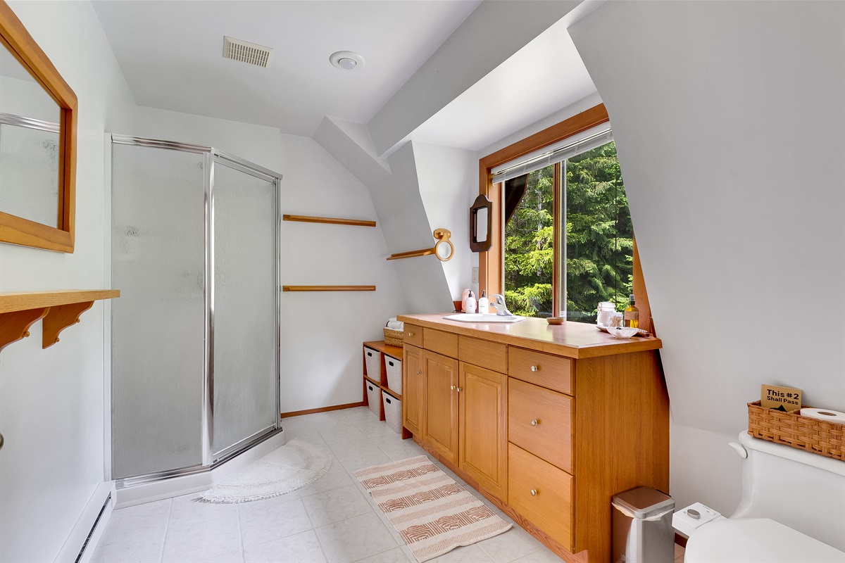 Our full bath (one of three) upstairs with everything you need for your stay