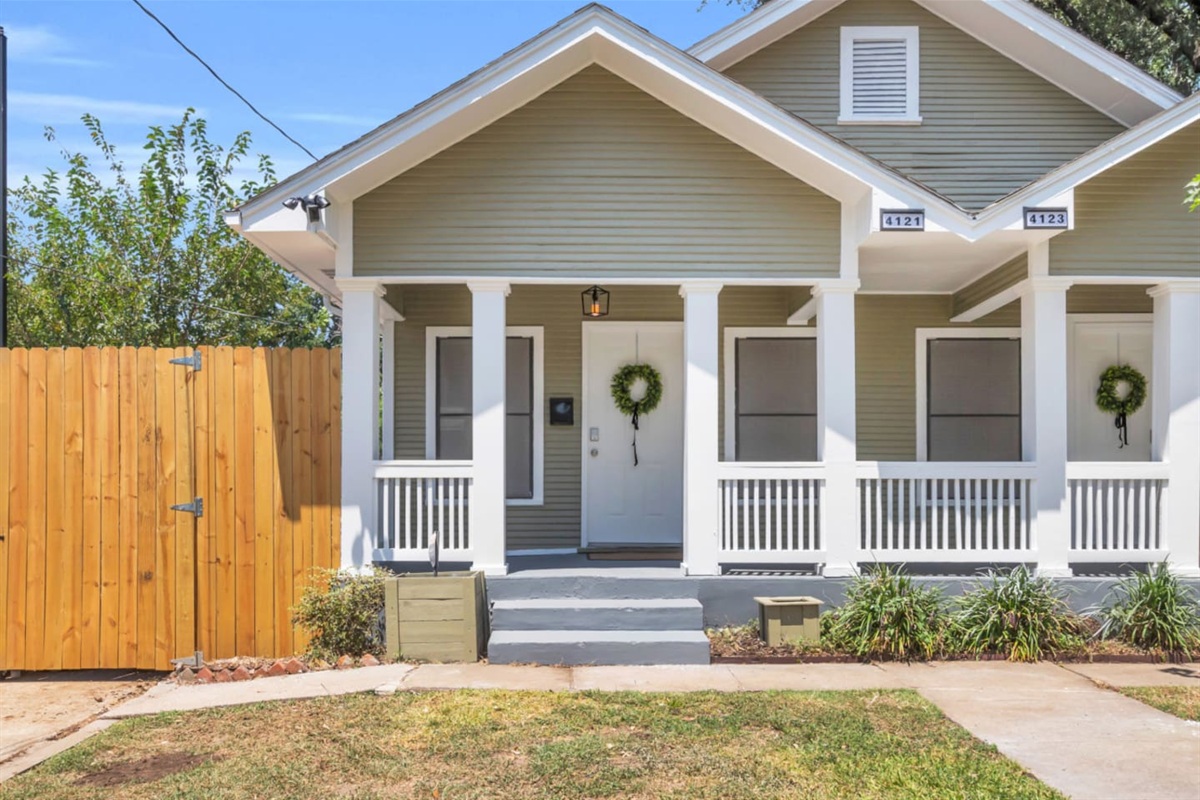 Charming exterior with covered porch 