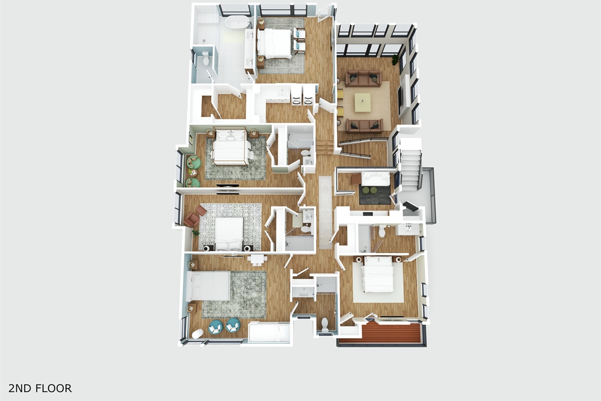Second floor 3D floor plan