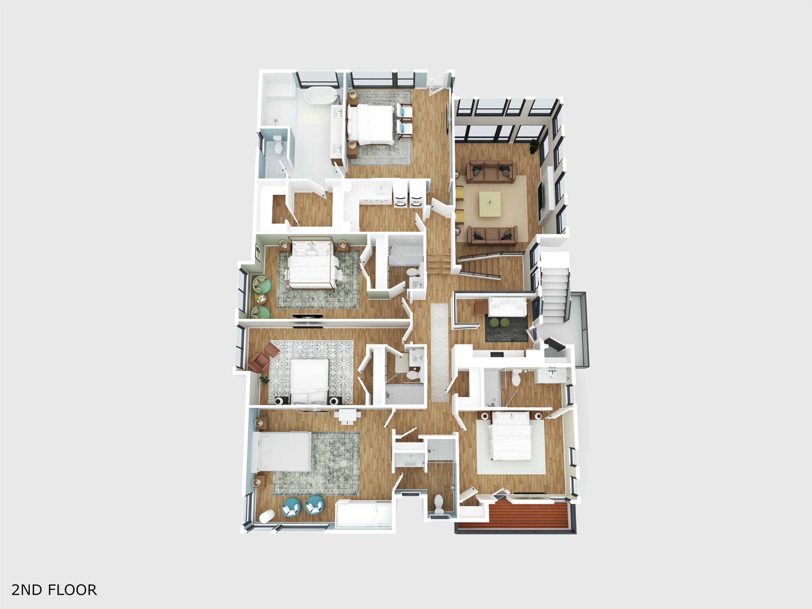 Second floor 3D floor plan