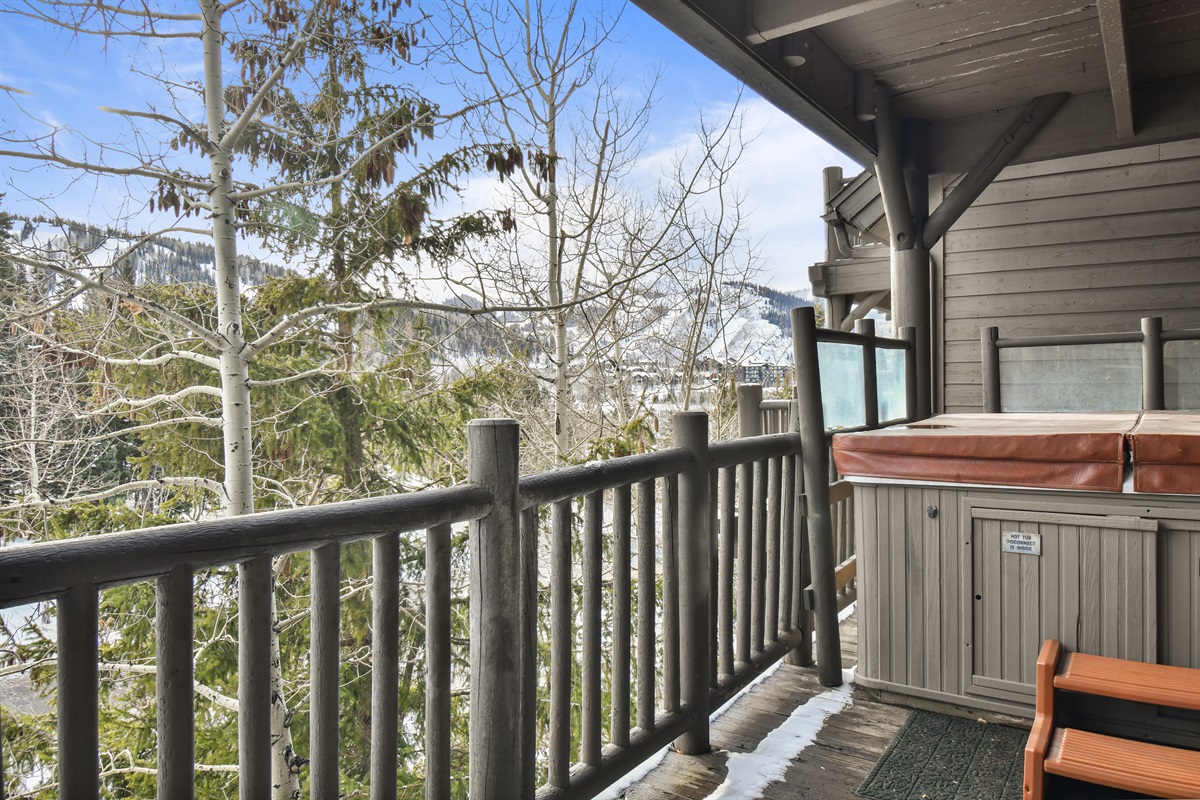 Deck Spa Looking out over Silver Lake Village