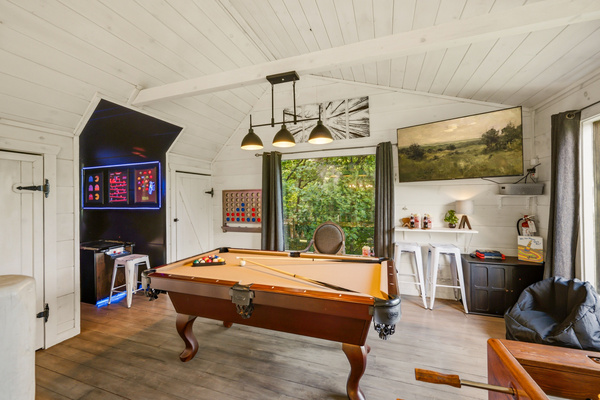 58" Smart TV so you can play pool while watching the game. | 2nd Floor | Game Loft