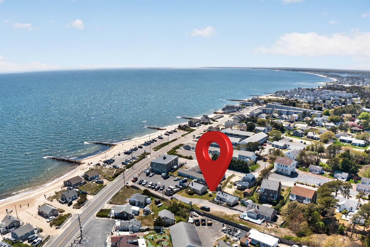 Nestled near the beach, surrounded by coastal beauty in every direction.
