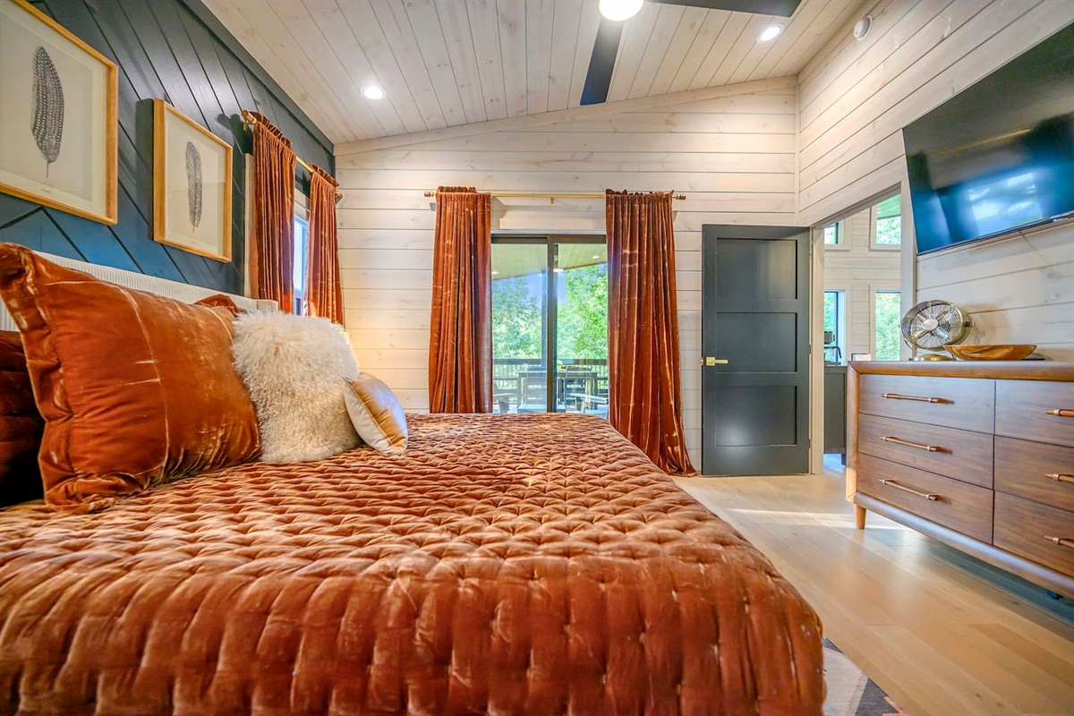 King suite provides direct access to the upper balcony.  The perfect spot for sipping coffee in the morning.