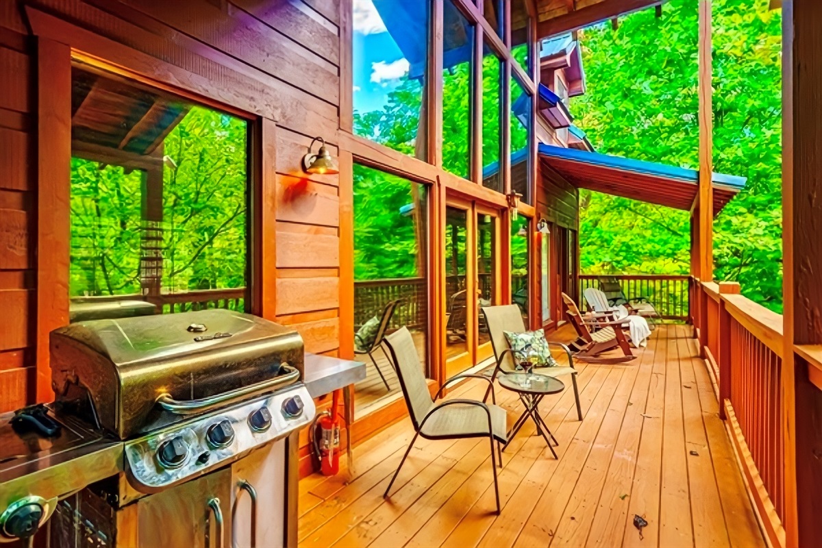 Main Floor Patio off Living room and dining room.  Propane Grill on this patio.