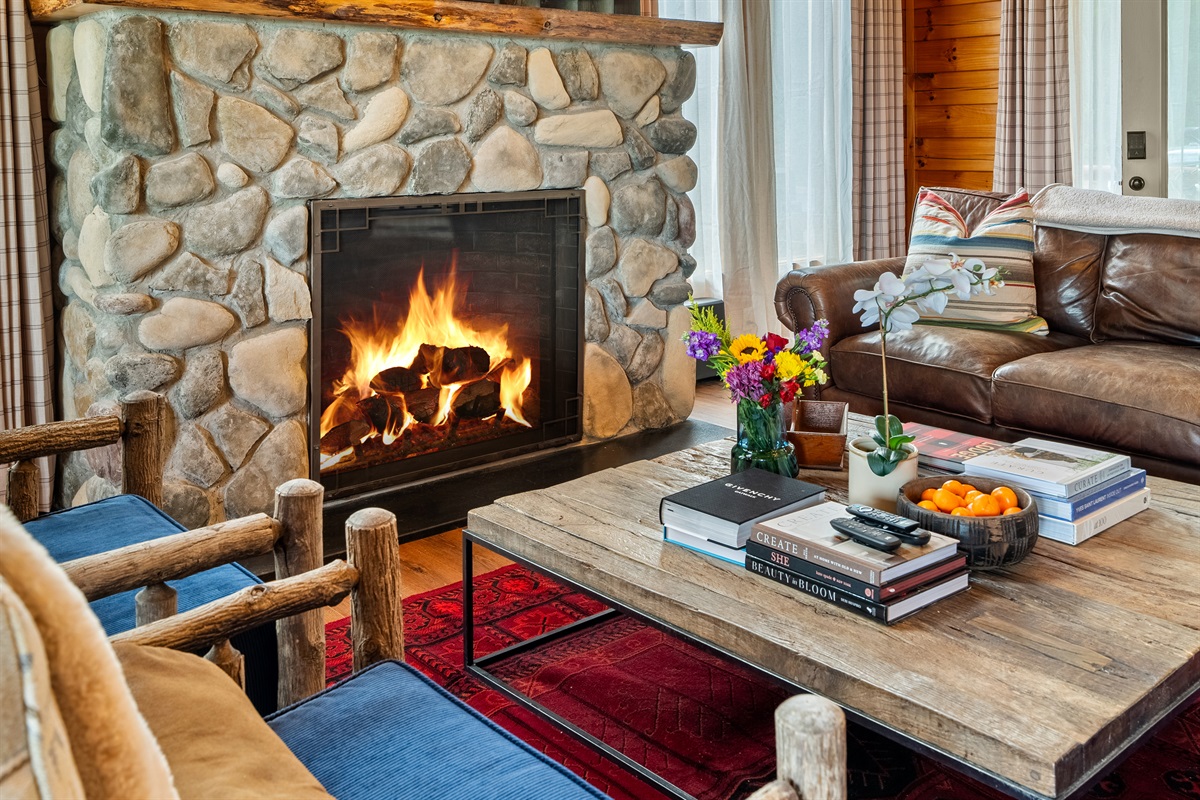 Enjoy the easy to operate gas fireplace! (Available September-March)