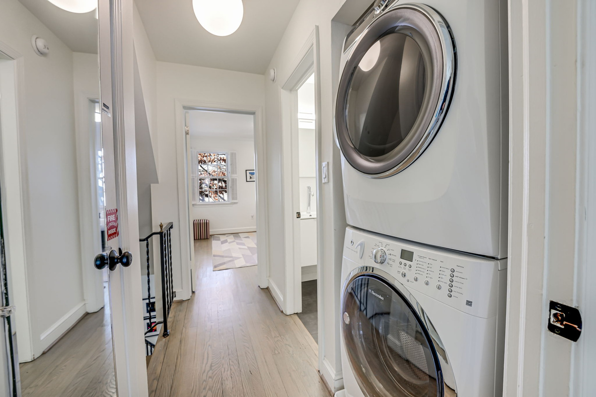 Full-Size Front Load Washer & Dryer on 2nd Floor. Supplies Included.