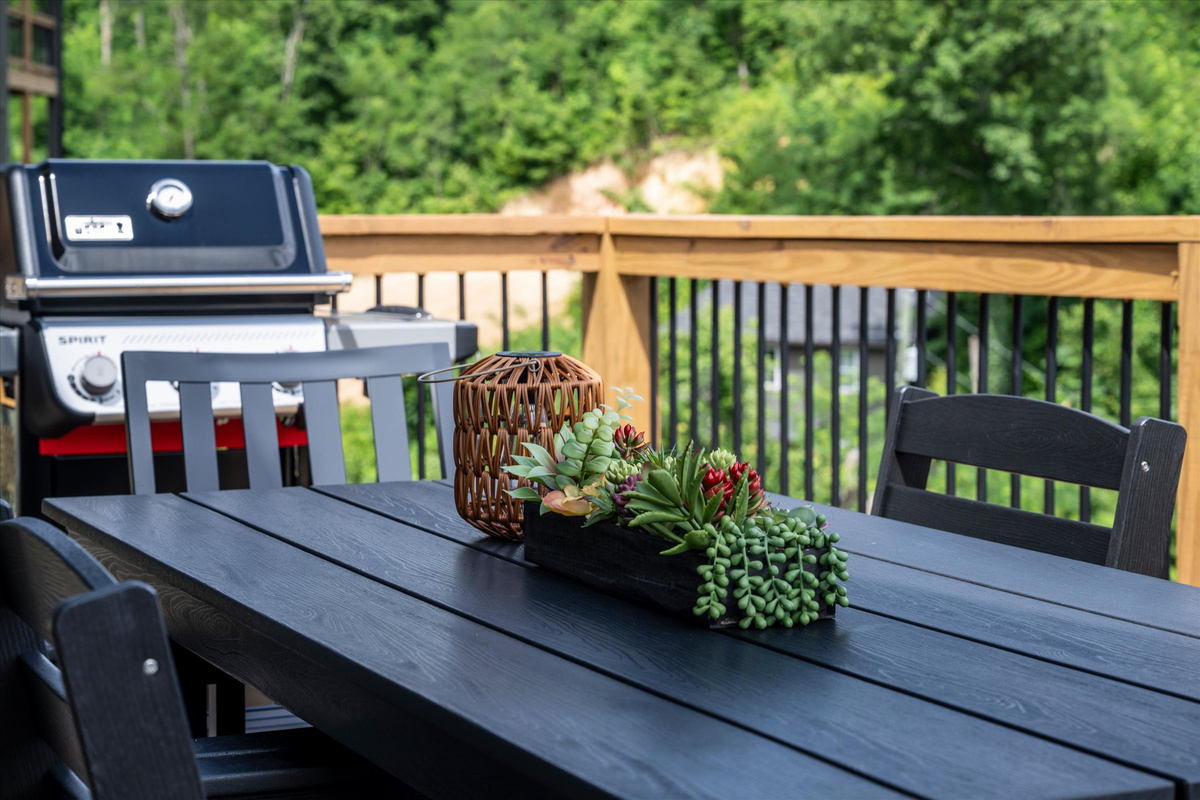 Grill out, kick back, breathe in the Smoky Mountains. The hardest decision on this deck is what's for dinner.