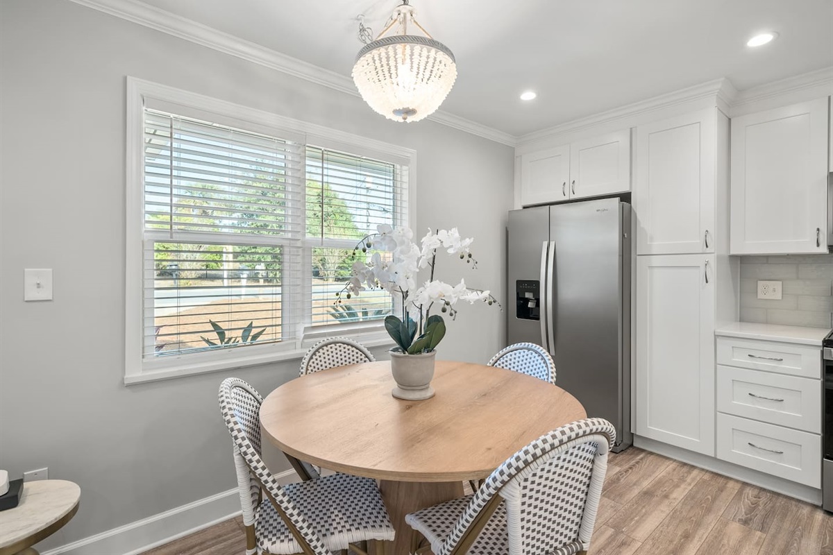 Kitchen and dining areas of Unit A. 