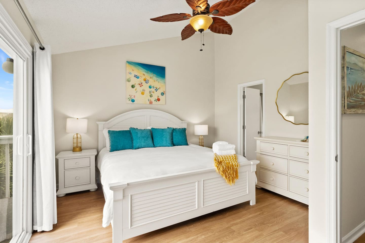 Sink into this king suite and you won't want to leave &mdash; light, airy, and styled for real rest.
