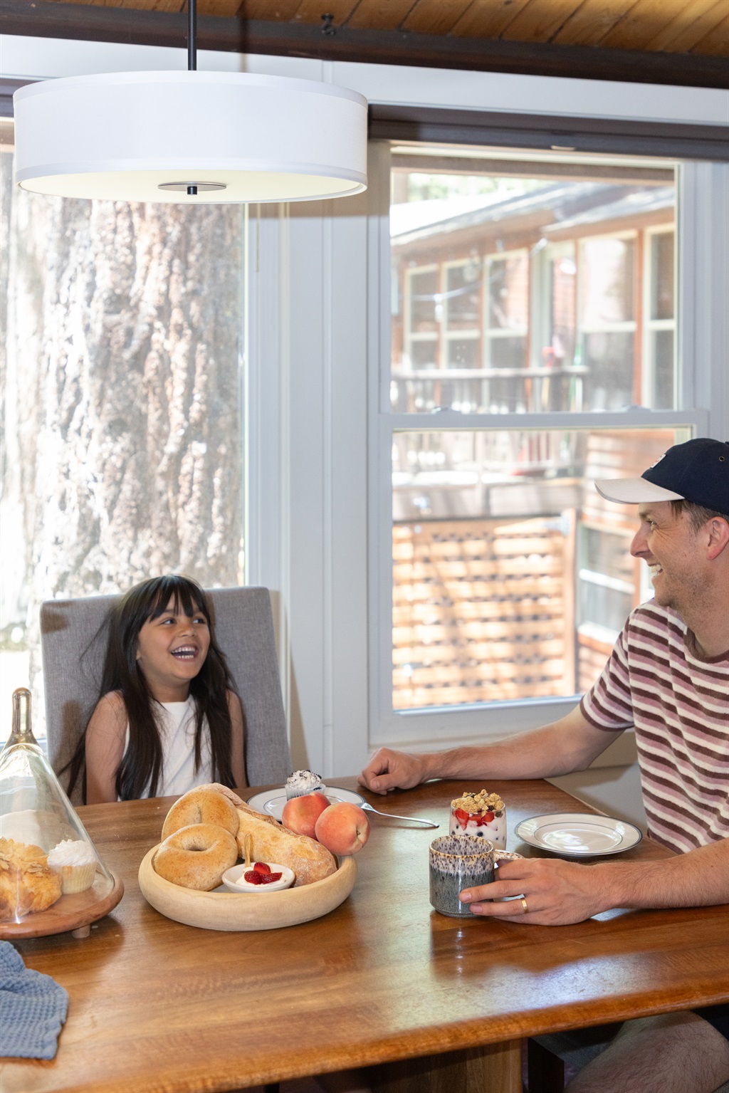 Large dining table brings the whole family together.