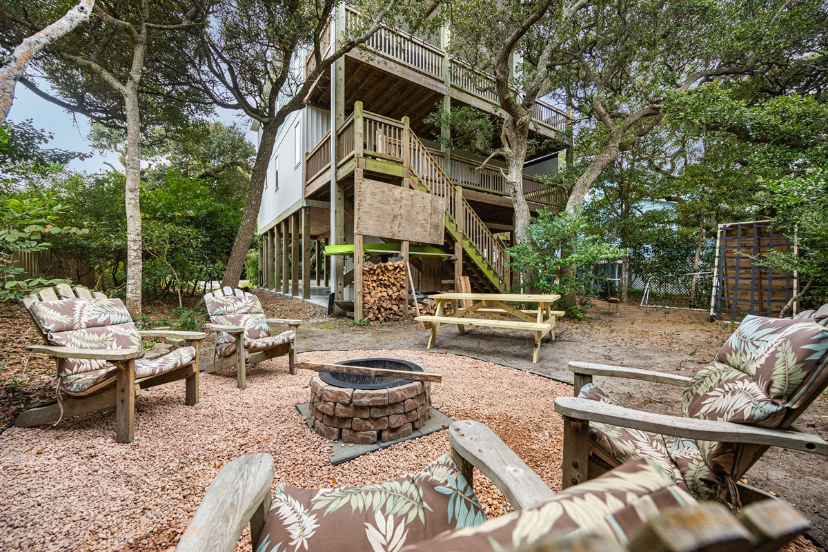 S’mores and stories await at your private firepit.