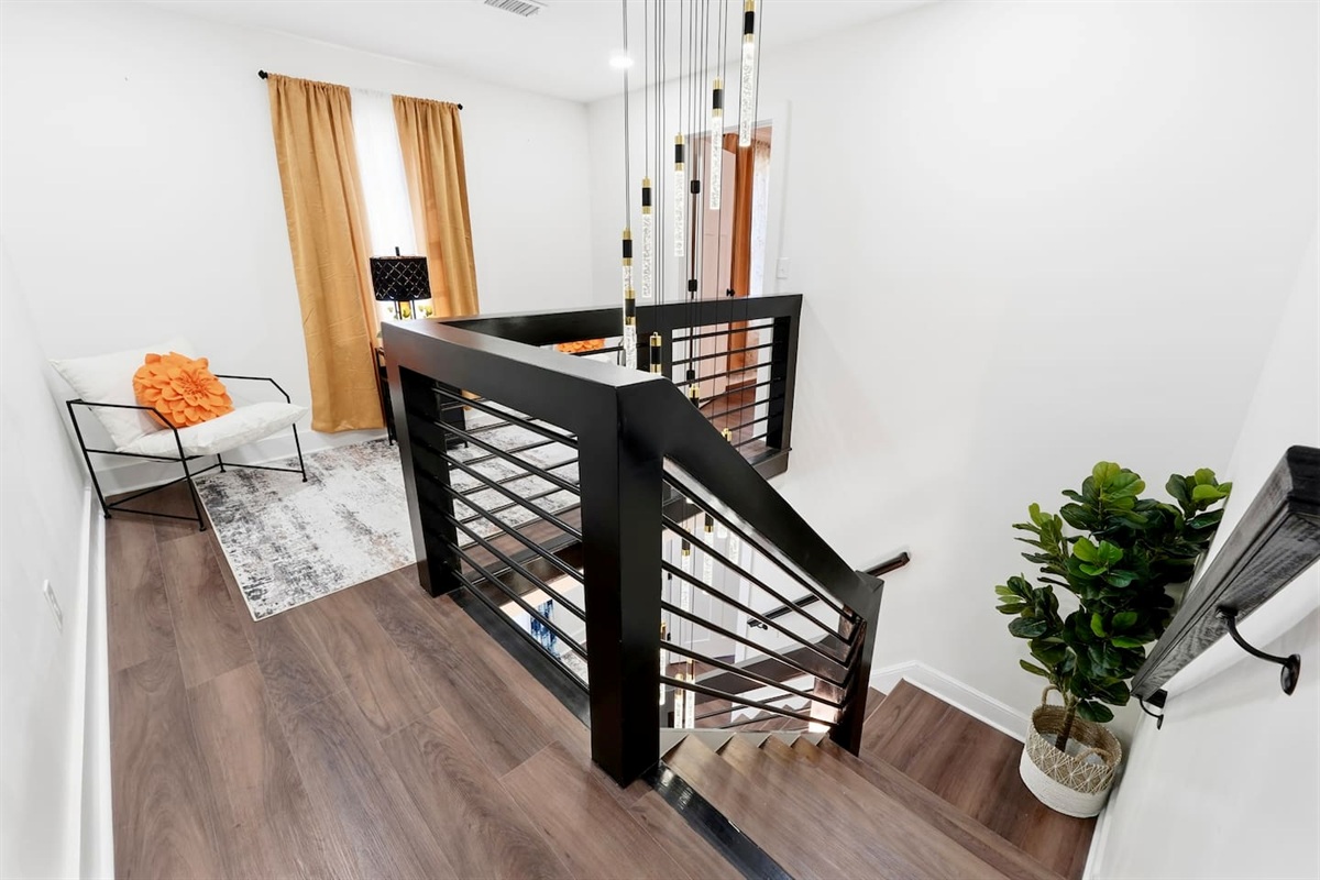 Staircase leading to the main floor.