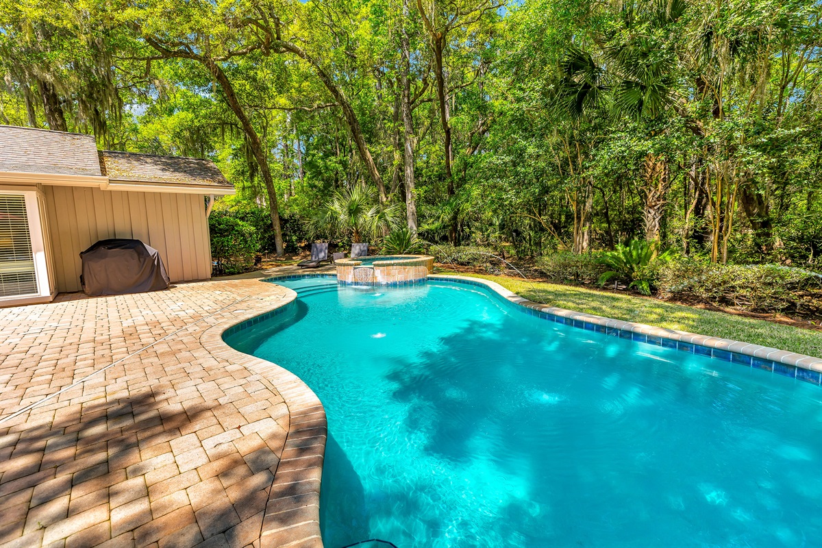 Private pool and spa with beautiful landscaping