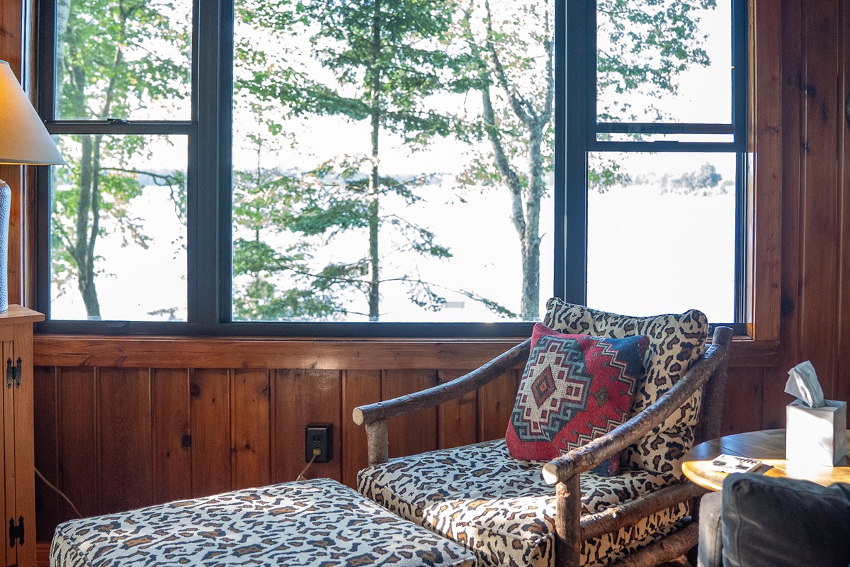 Curl up with a book next to the window and listen to the loons at night!