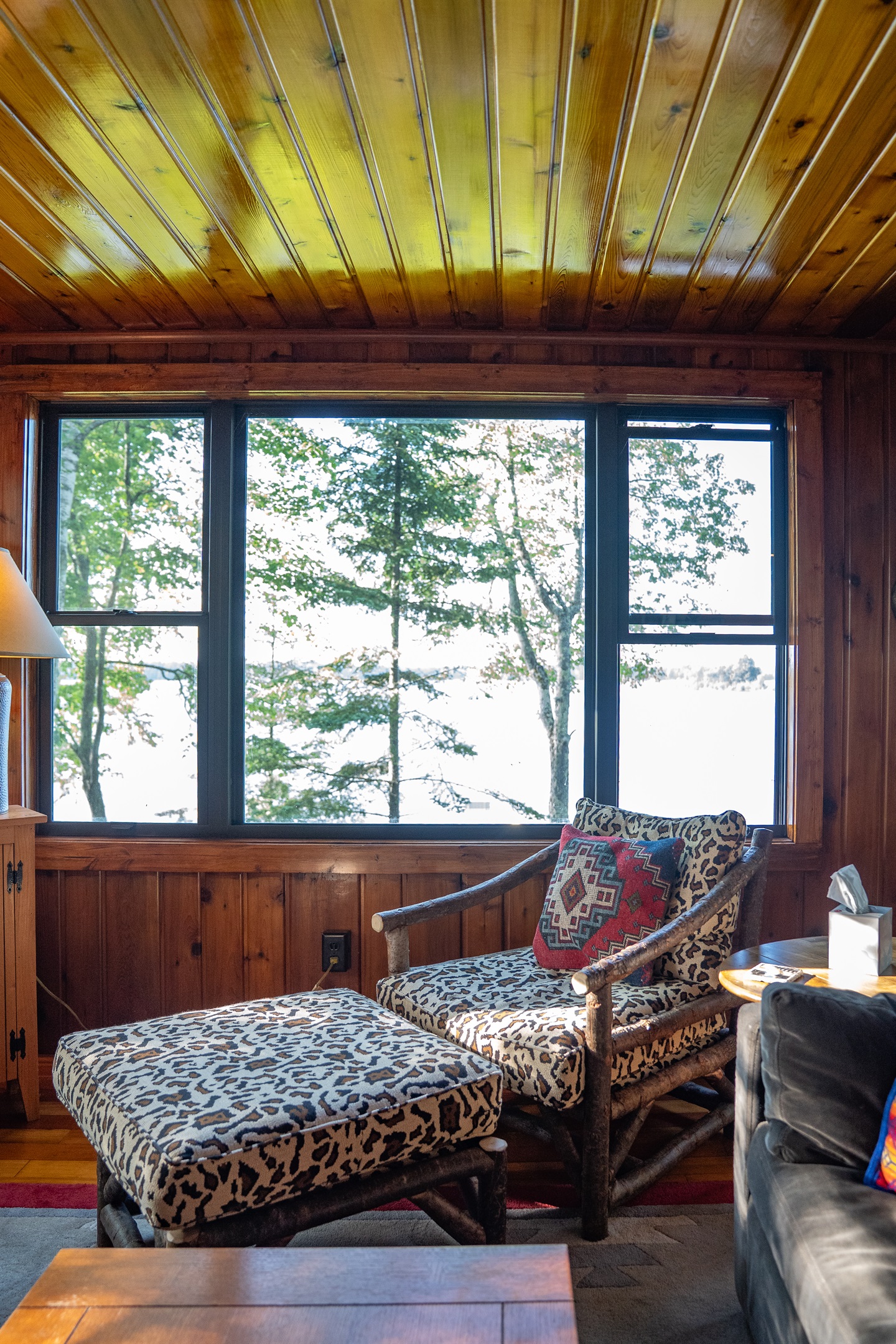Curl up with a book next to the window and listen to the loons at night!