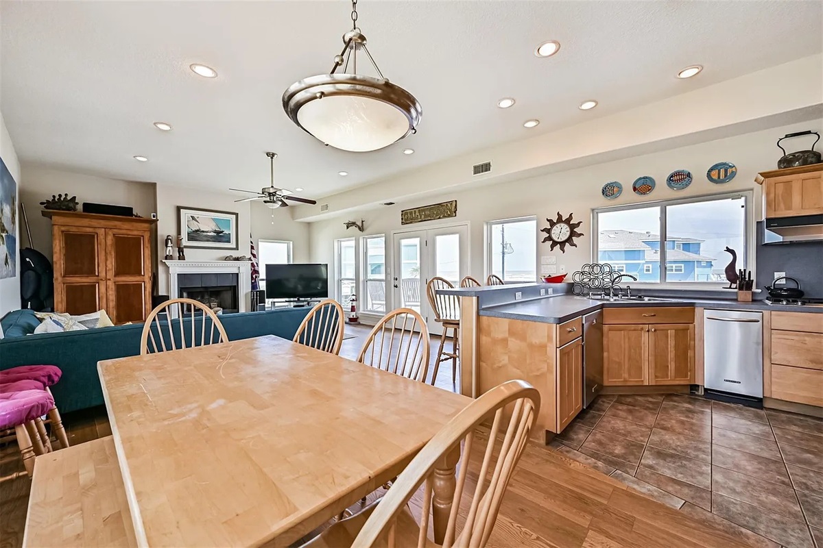 Plenty of windows for water and beach views throughout