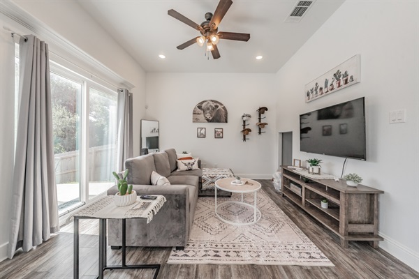 Living area with smart TV