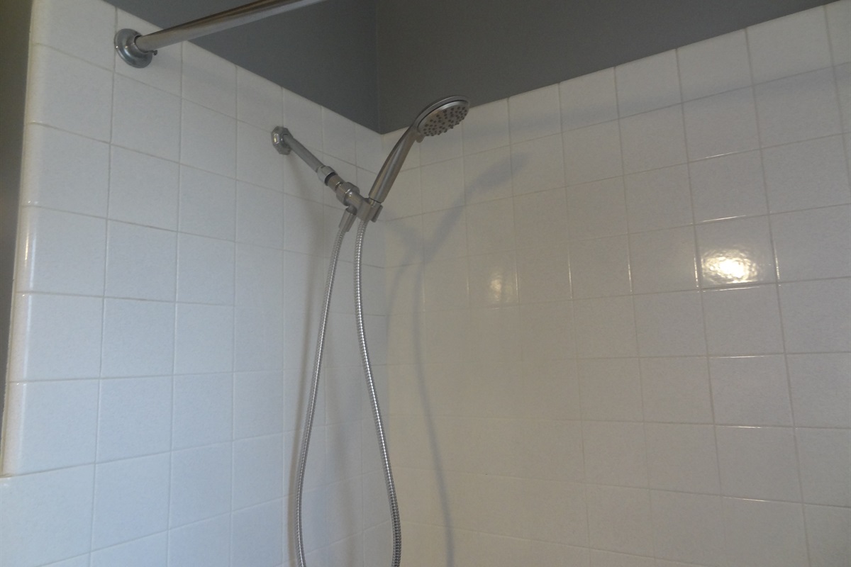 Full bathroom with shower/tub including handheld shower head