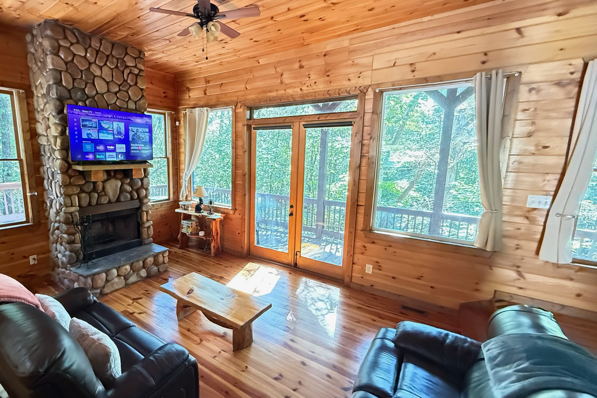 Gather around the fireplace for cozy evenings and lasting memories.
