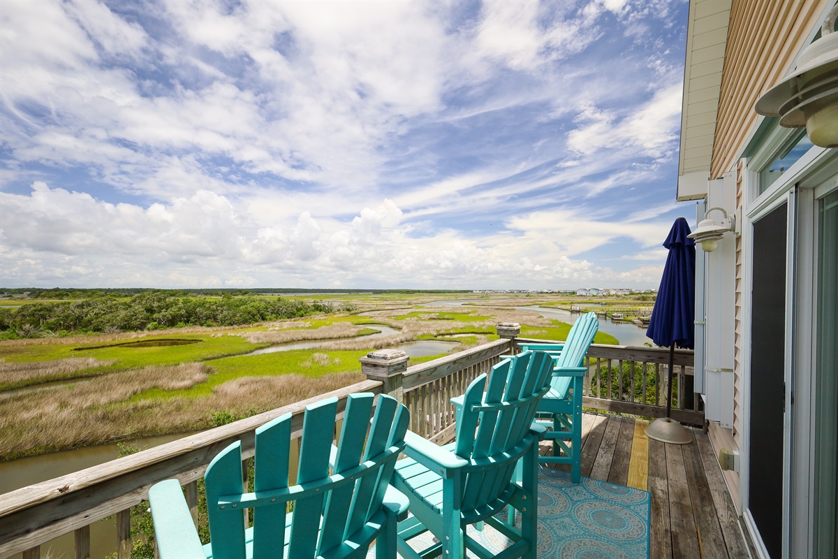 Enjoy amazing views of the sound from the balconies