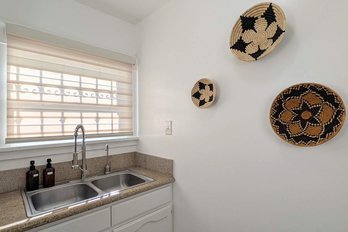 Bright, well-equipped kitchen for home-cooked meals and morning coffee.